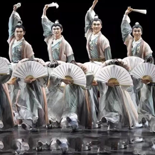 出租上春山纸扇书生舞蹈服古典舞演出服荷花奖儿童国学汉服表演服