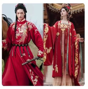 【出租】唐制汉服婚服重工大袖女款集体中式婚礼凤冠霞帔拍照写真