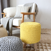 可拆洗手工编织棉绳矮凳换鞋 凳坐墩矮墩梳妆凳小圆几小边几 凳穿鞋