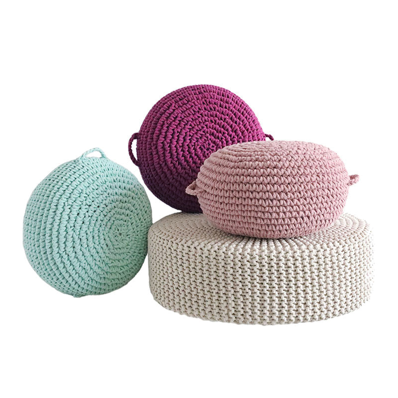 弋采可水洗可定制户外阳台带耳手工编织榻榻米飘窗坐墩蒲团搁脚凳