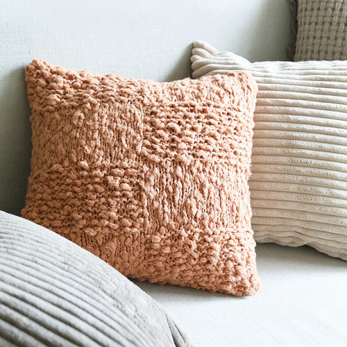 可机洗赤灵黄麻花全棉手工编织沙发床上装饰圆抱枕靠垫方枕腰枕套