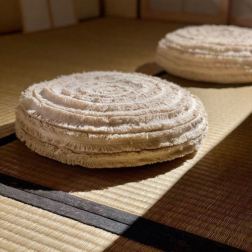 弋采全棉奶油侘寂风治愈蒲团脚垫
