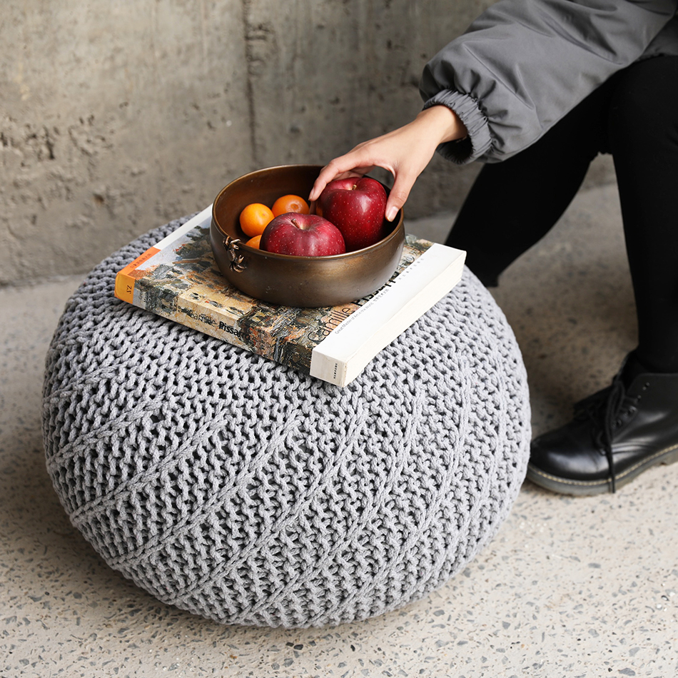 可订制简欧风棉绳搁脚凳家具坐墩