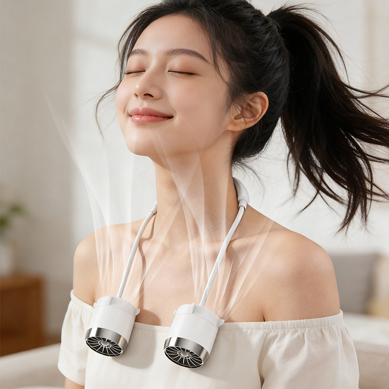 【100档无极调速】轻便挂脖小风扇懒人随身便携式大风力电扇礼品