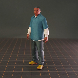 1/24游戏微缩人偶模型GTA5角色富兰克林Franklin手办桌面场景摆件