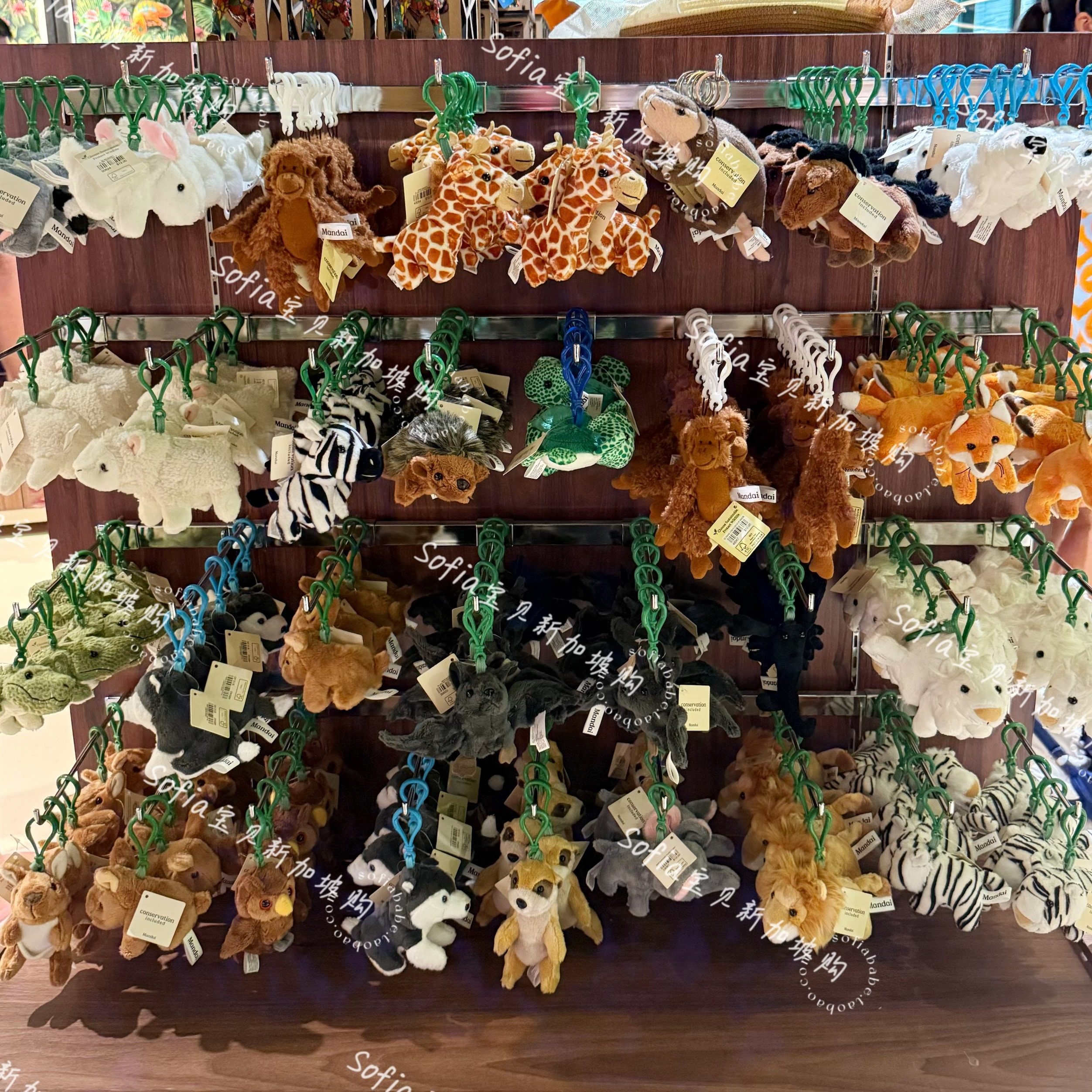 现货新加坡动物园旅游纪念品手信小动物玩偶狮子白老虎挂饰钥匙扣