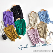 型羊毛圆领粗针温暖毛衣针织开衫 复古慵懒微宽松版 女 清仓 特价