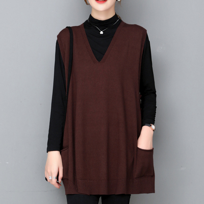 针织衫V领大码200斤无袖马甲