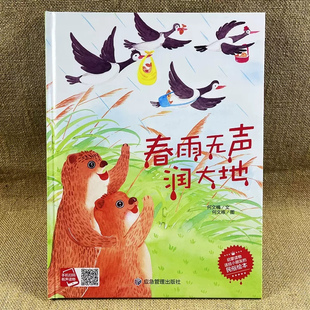 春雨无声润大地 硬壳二十四节气绘本儿童故事书3 绘本幼儿园精装 5—6岁小中班大班A4大开本硬皮封面图多字少有声读物 关于春天