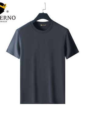 曼西尔奴男士夏季纯色简约时尚百搭吸汗透气棉质圆领T恤111118TM