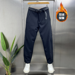 新款 百搭显瘦小脚裤 男士 潮流百搭商务净版 加绒锥形休闲裤 2025冬季