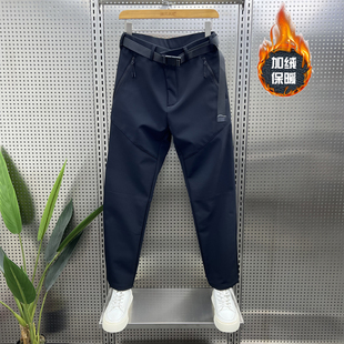 小脚立体剪裁百搭显瘦黑色小脚裤 2025冬季 男修身 加绒休闲西裤 新款