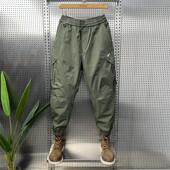 新款 青年宽松潮牌痞帅休闲裤 潮流工装 男拼接束脚哈伦裤 裤 2025春季
