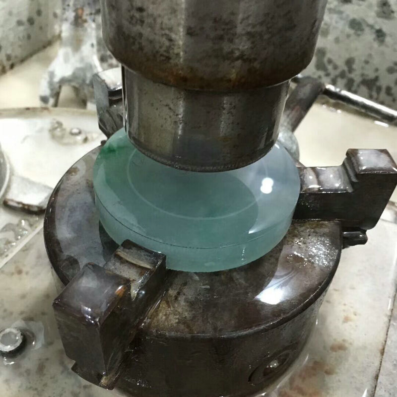 緣定福 天然緬甸a貨冰種飄花翡翠圓條手鐲冰糯飄花陽綠貴妃玉鐲子