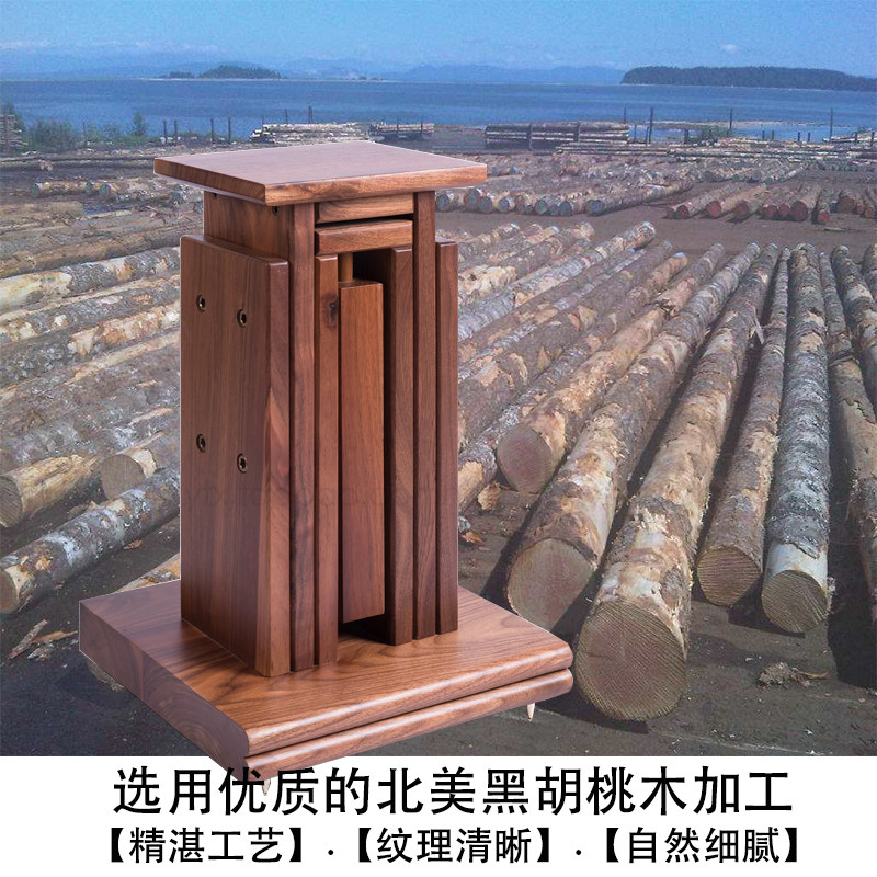 爵士机架音箱积木脚架A胡桃木支架声美力同款调节高度音箱环绕架