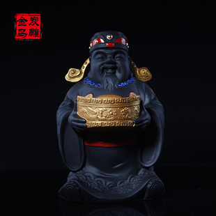 金乌炭雕财神爷公司店铺开业礼品办公室装 饰品礼物新店铺开张送礼