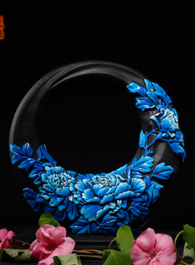 金乌炭雕乔迁礼物花好月圆之一