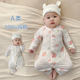 婴儿衣服夏装 打底空调服纯棉哈衣爬服 长袖 宝宝对开连体衣夏季 薄款