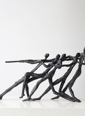 轻奢艺术感金属抽象人物装饰摆件