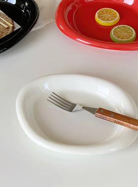 高颜值不规则椭圆胖嘟嘟陶瓷托盘