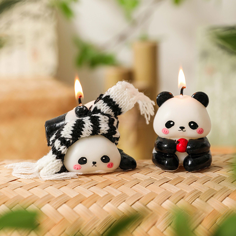 卡通中国风小熊猫香薰蜡烛治愈系
