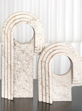 现代诧寂风抽象几何不规则门摆件