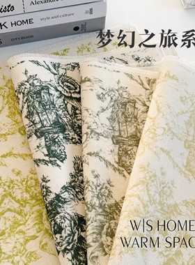 高颜值棉麻餐厅桌垫餐垫防水防污隔热高级感装饰垫餐盘杯垫咖啡垫