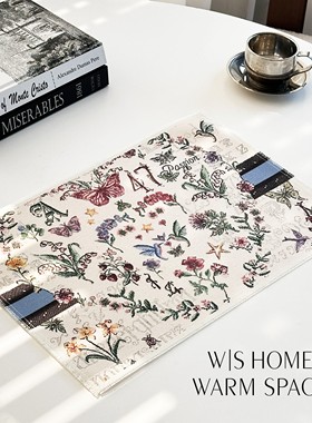 高颜值棉麻餐厅桌垫餐垫防水防污隔热高级感装饰垫餐盘杯垫咖啡垫
