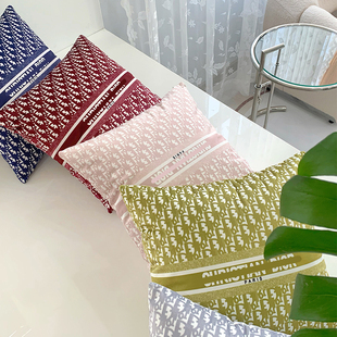 新款 复古轻奢抱枕沙发卧室靠垫客厅床头毛绒汽车靠枕含芯布艺枕套