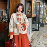 现货数据好新中式加绒套装880-上衣P175-K258套P235-K358，女装套装/套裙，2C007