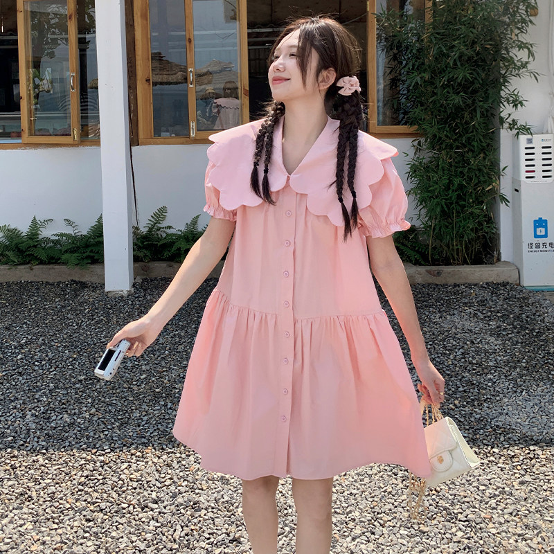 现货娃娃领两色衬衫裙752-P115-K168,女装连衣裙,2C007