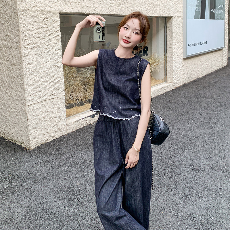 现货2025夏季牛仔刺绣套装965-P165-K248,女装套装/套裙,2C007