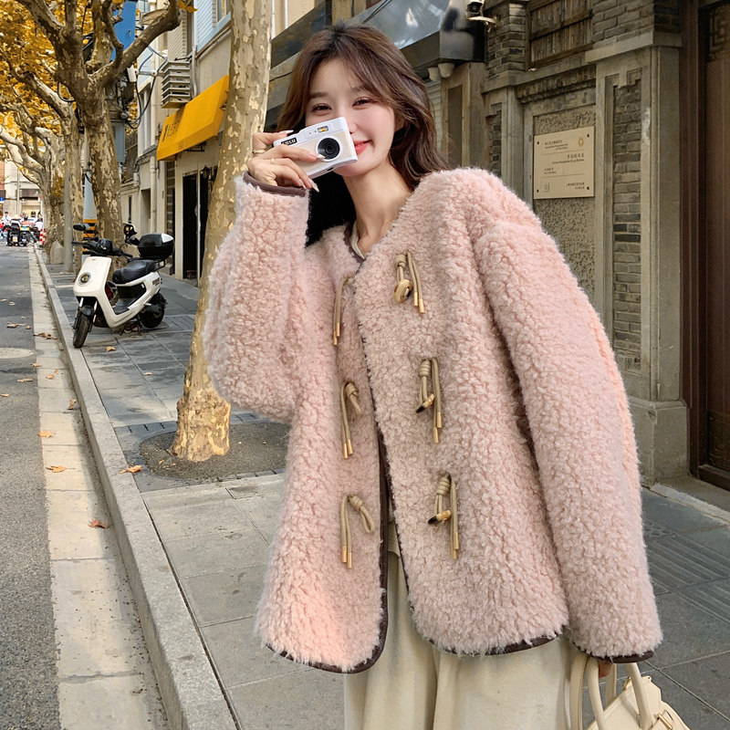 现 货 数据好 麂皮绒羊羔毛外套女 702-P175-K258图片