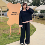 温柔系穿搭小香风套装裤女春秋2025新款松驰感ootd阔腿裤两件套，女装套装/套裙，2C007