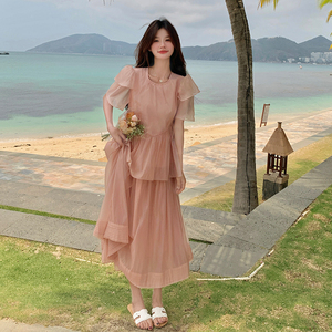 时尚气质甜美宽松蛋糕裙女夏季2025新款高级感时尚百搭流行连衣裙图片