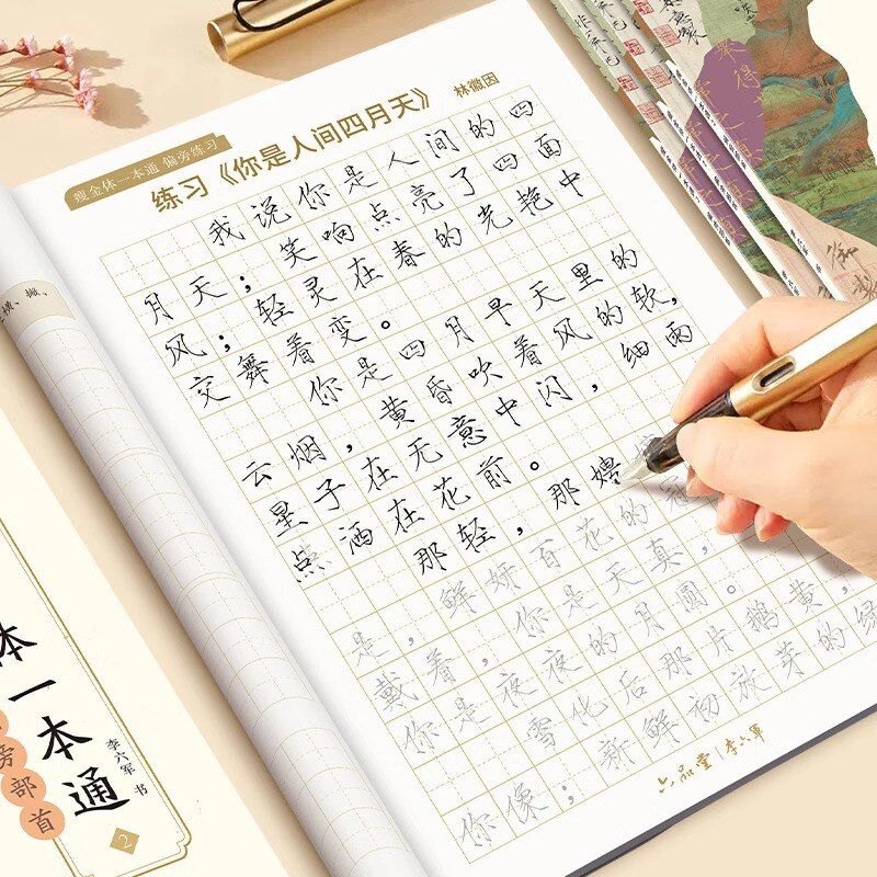 六品堂瘦金体硬笔入门字帖练字宋徽宗千字文控笔训练临摹描红字帖