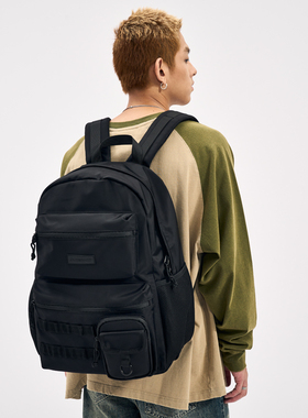 潮牌双肩包男大学生书包高中初中生休闲电脑背包大容量登山旅行包