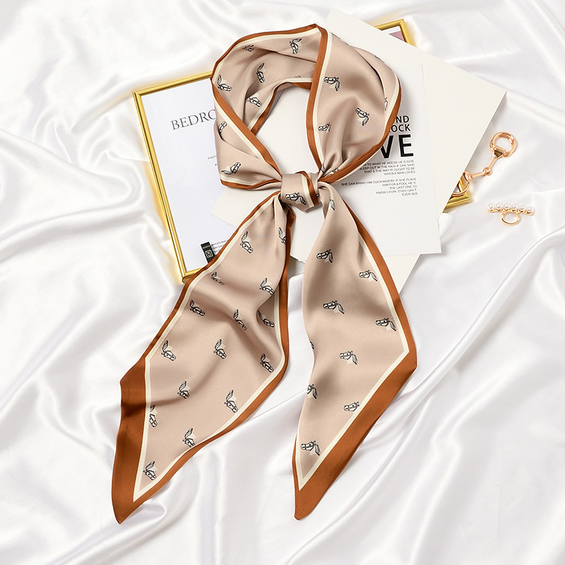 长条小丝巾女2024新款夏季薄妈妈护颈搭配衬衫领巾绑包扎头发飘带