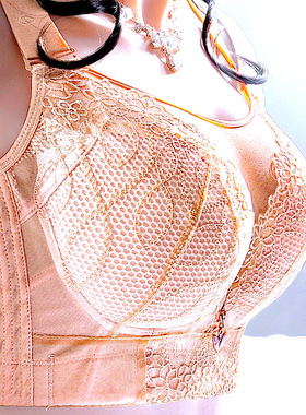 6扣无钢圈大码薄款内衣女调整型聚拢收副乳大胸显小文胸191