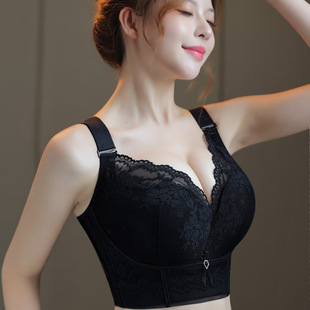 有钢圈五排扣薄杯大码内衣女聚拢收副乳上托防下垂大胸文胸285款