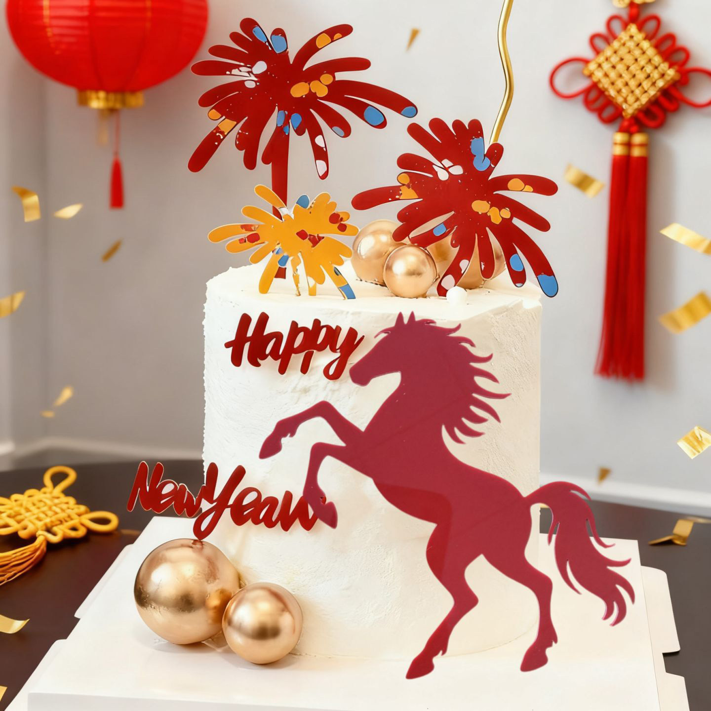 2026跨年礼花火花亚克力蛋糕装饰马宝宝摆件元旦派对新年快乐插件,节庆用品/礼品,蛋糕/烘焙装饰用品,淘宝优惠券,粉丝福利购,淘宝优惠卷