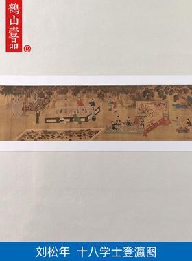 高清复刻南宋刘松年十八学士登瀛图国画工笔人物长卷艺术微装饰画