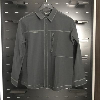 探路者长袖衬衫男24春夏户外运动翻领高弹工装外套TAKKCM81310