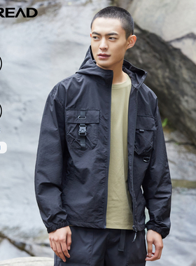 探路者外套2022春夏新款户外休闲运动男式挺括旅行外套TAEK81795