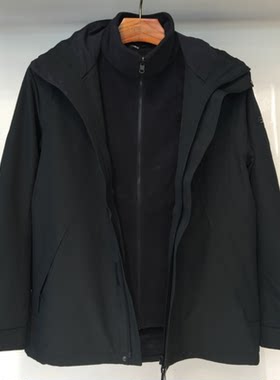 探路者冲锋衣男 24秋冬款户外防风防水保暖三合一外套TAWWCM91603