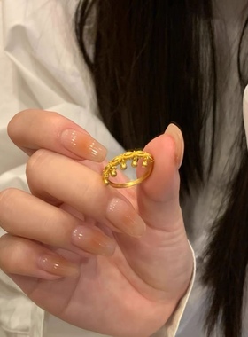 小红书同款网红戒指女小圆珠流苏小众时尚戒食指戒指环送闺蜜礼物