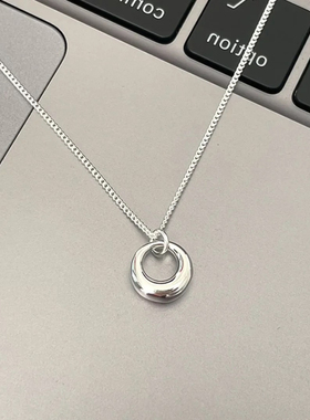 不规则圆环项链女2024年新款百搭叠戴项链女轻奢高级感夏天锁骨链