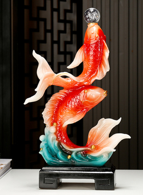 年年有余招财摆件玄关办公室桌客厅酒柜电视柜装饰品搬家乔迁礼物