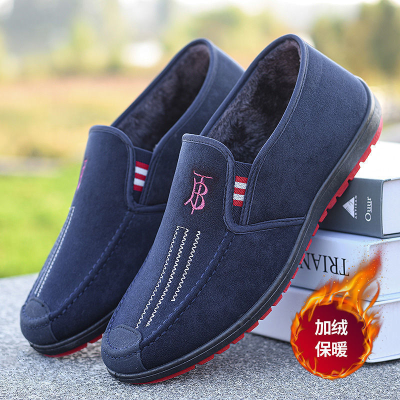 棉鞋男2025冬季新款加绒保暖老北京布鞋男一脚蹬休闲中老年人