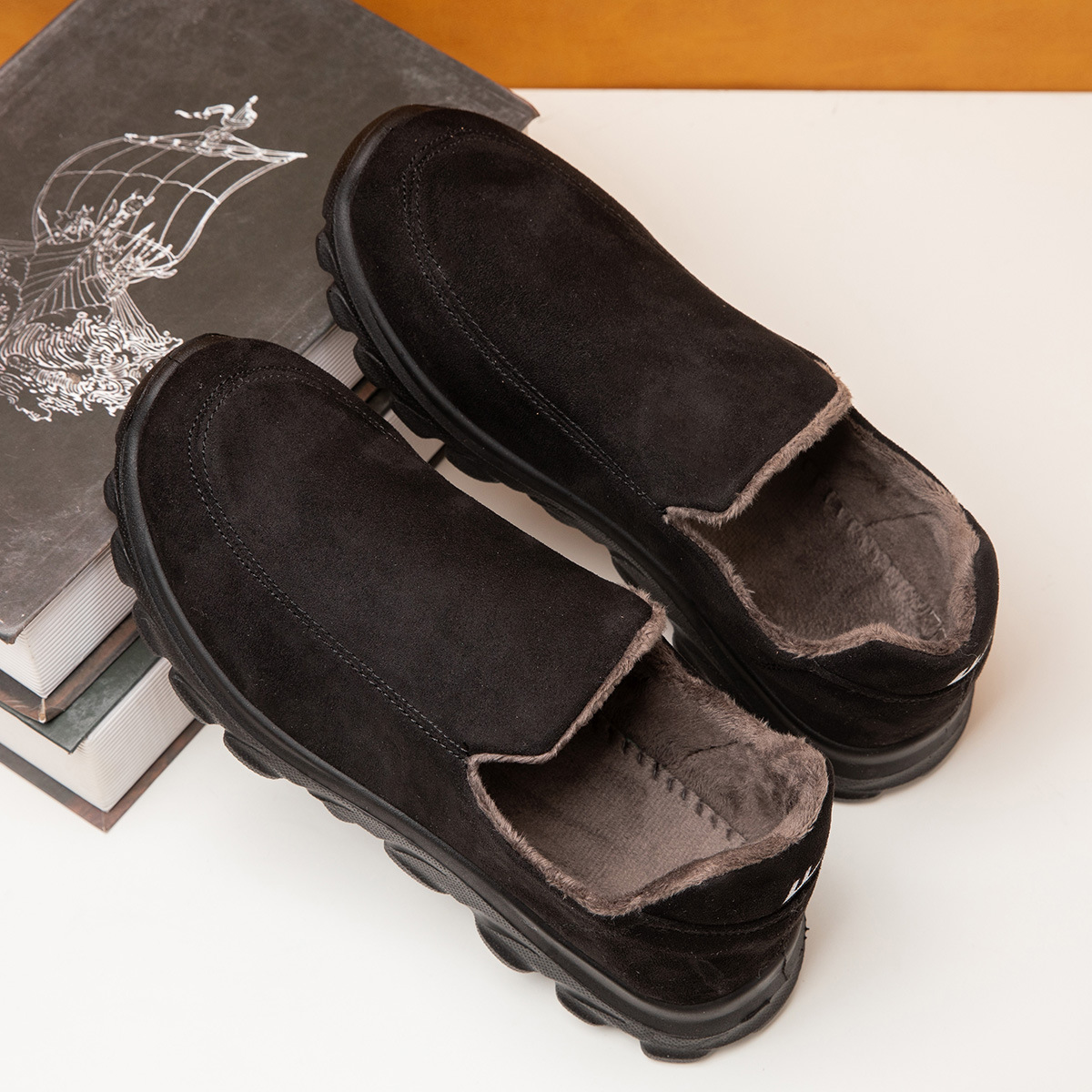 国货男鞋棉鞋一脚蹬保暖鞋冬季加绒加厚懒人鞋防滑休闲鞋爸爸鞋子